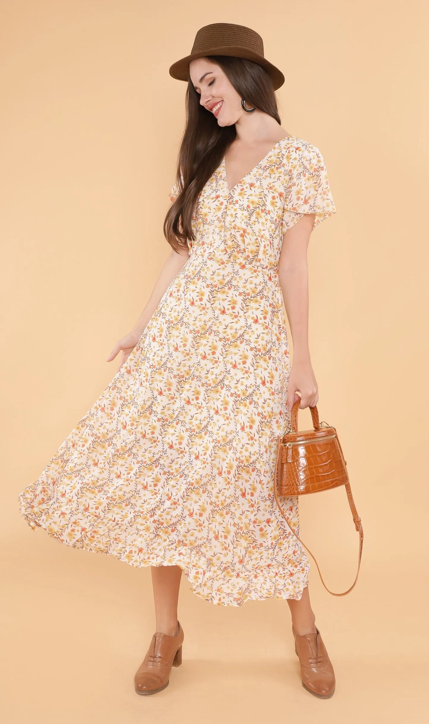 ERIS Floral Midi Dress (Daffodil)