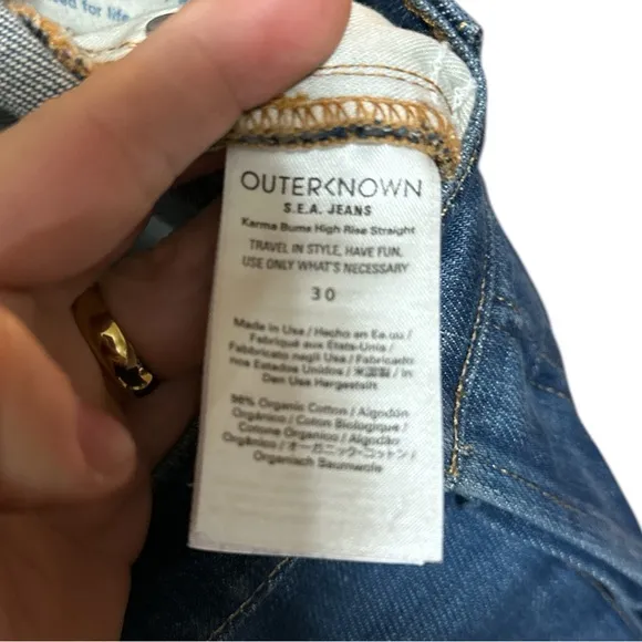 EUC - Outerknown S.E.A. Karma Bums High Rise Straight - Size 30