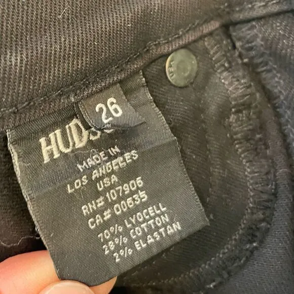 EUC Women’s Hudson Krista Super Skinny Black Jeans Sz. 26