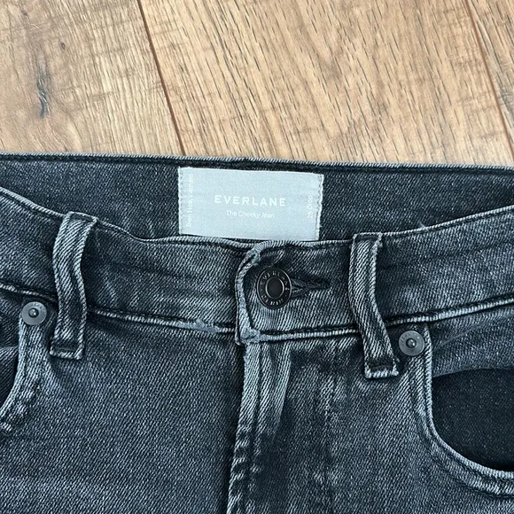 Everlane The Cheeky Straight High Rise Jean Washed Black Womens 25 Crop