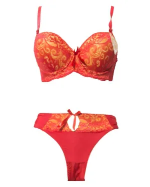 Fancy Bridal Bra Panty Sets - Single Padded Underwired Bra Panty Sets - BS203