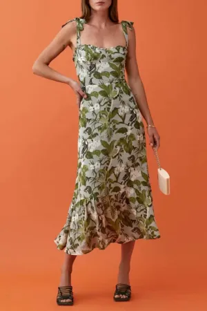 Fashion Elegant Floral Patchwork Flounce Strapless A Line Dresses