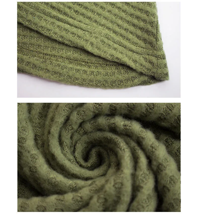 Fashion Large Size Women's Autumn and Winter Long-sleeved V-neck Knit Dress