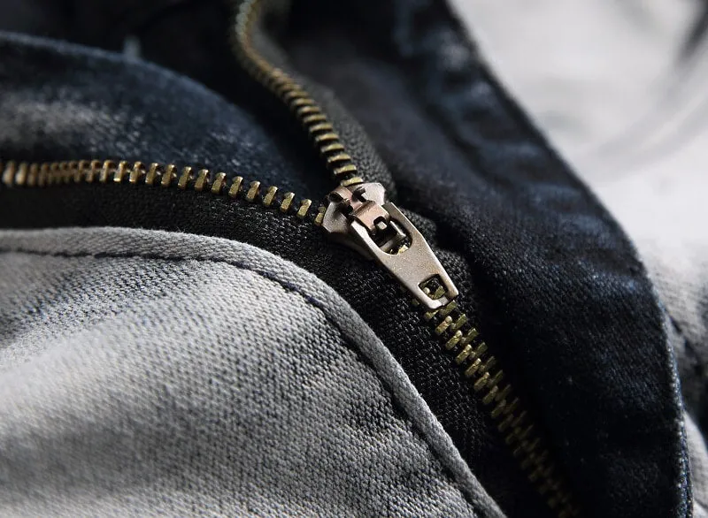 Fashion Men's Ripped Jeans Comfy Straight Pants Mid Waisted Jeans