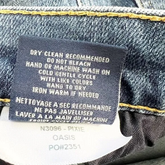 Fidelity Denim Pixie Cut Button-Fly Ankle Jeans in Oasis Wash. Women's Size 27
