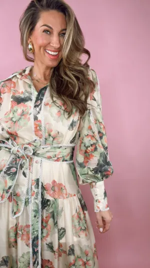 Floral Maxi w/ Sash Maxi