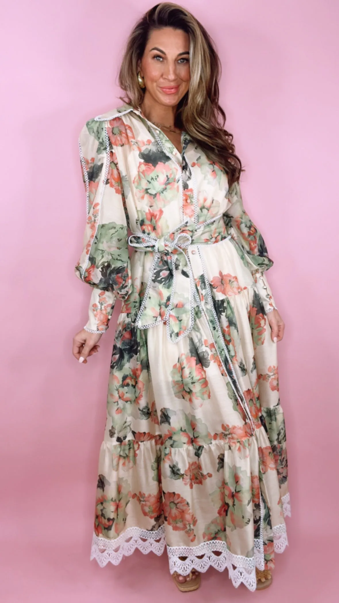 Floral Maxi w/ Sash Maxi