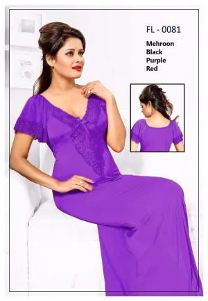 Flourish Nighty FL-0081 - 1Pcs Bridal Nighty - Long Nighty