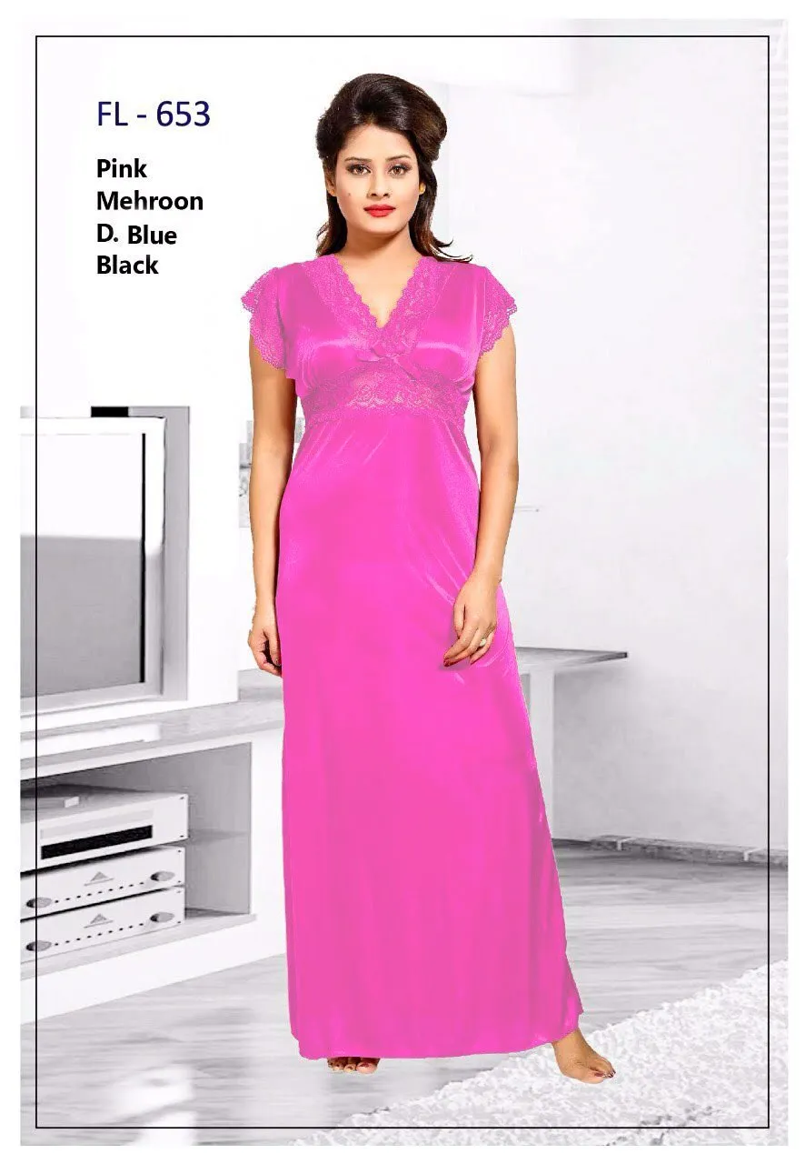 Flourish Nighty FL-653 - 1Pc Bridal Nighty - Long Nighty