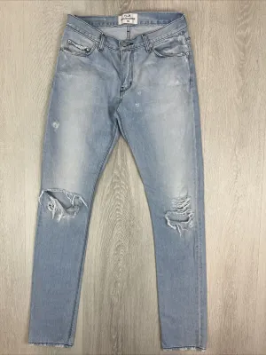 Flux Melbourne Mens Blue Denim Skinny Leg Jeans Size 30