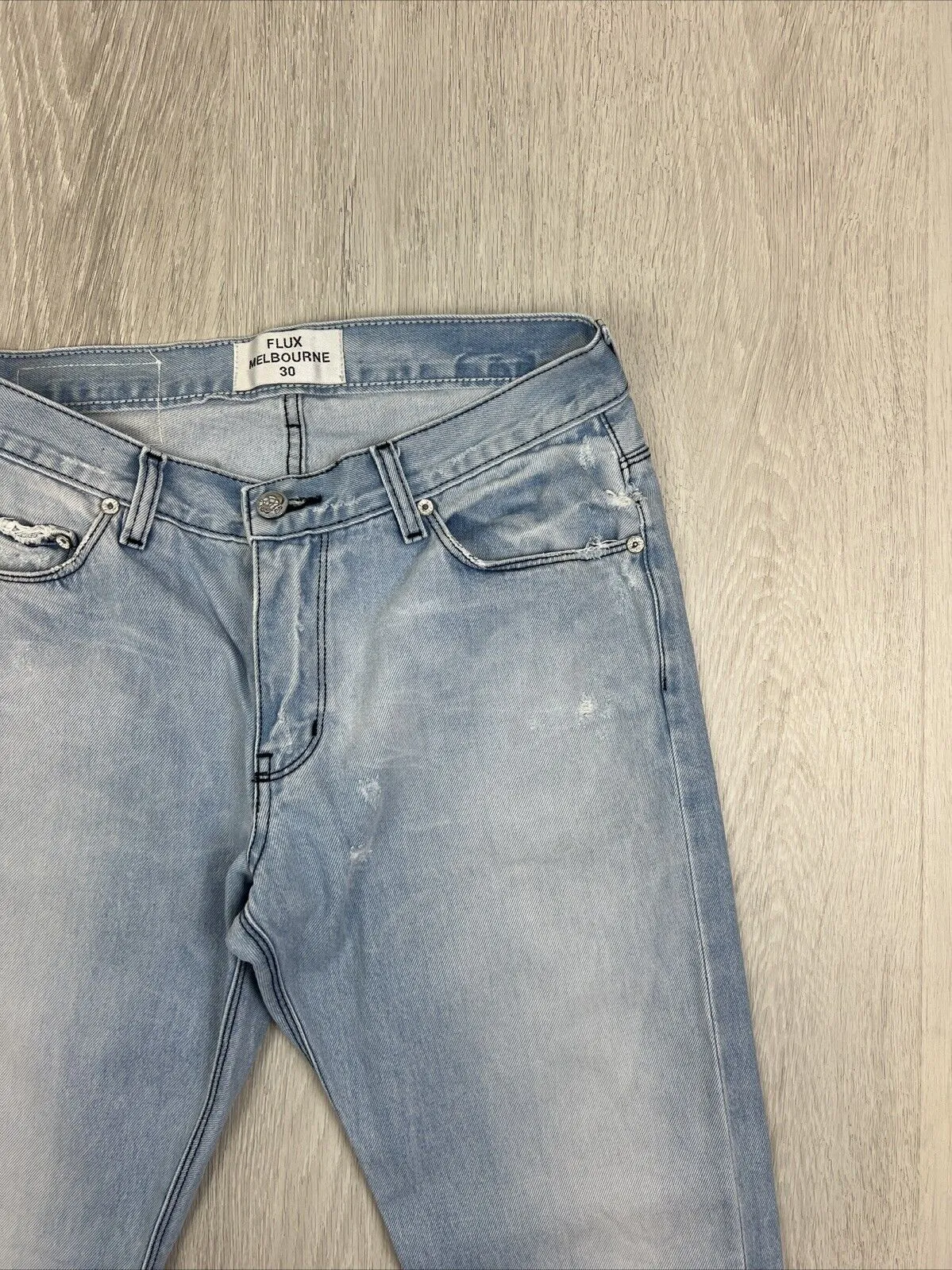 Flux Melbourne Mens Blue Denim Skinny Leg Jeans Size 30