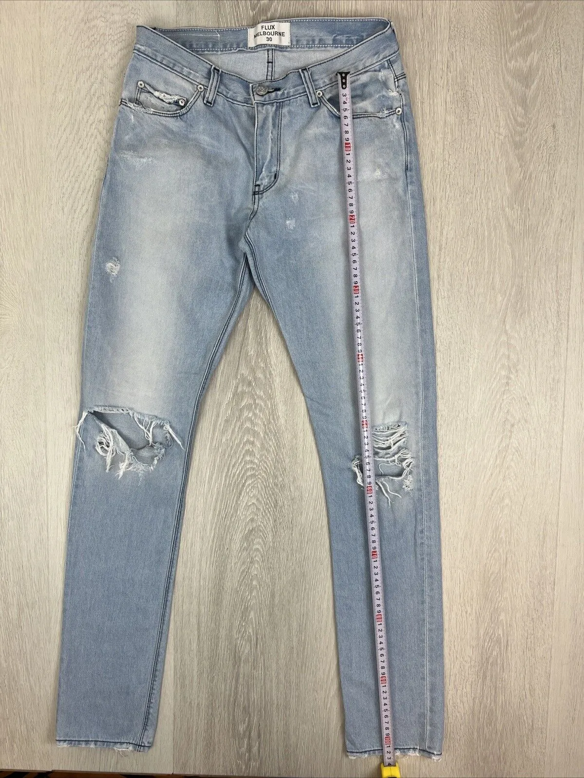 Flux Melbourne Mens Blue Denim Skinny Leg Jeans Size 30