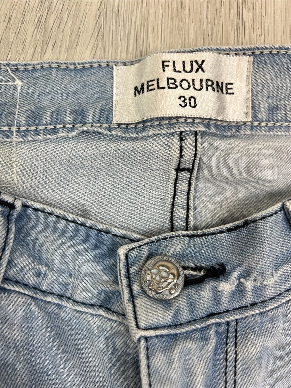 Flux Melbourne Mens Blue Denim Skinny Leg Jeans Size 30