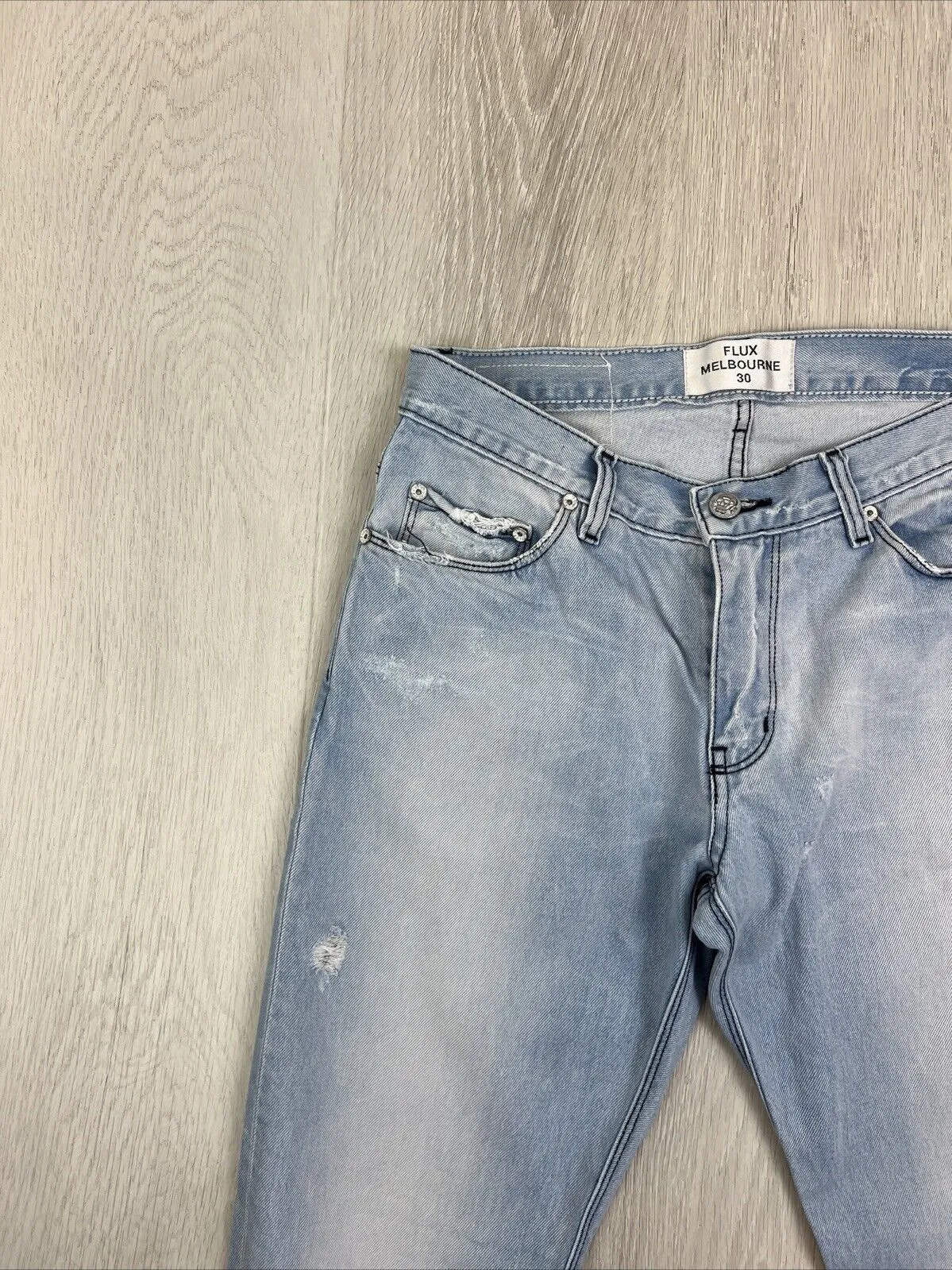 Flux Melbourne Mens Blue Denim Skinny Leg Jeans Size 30