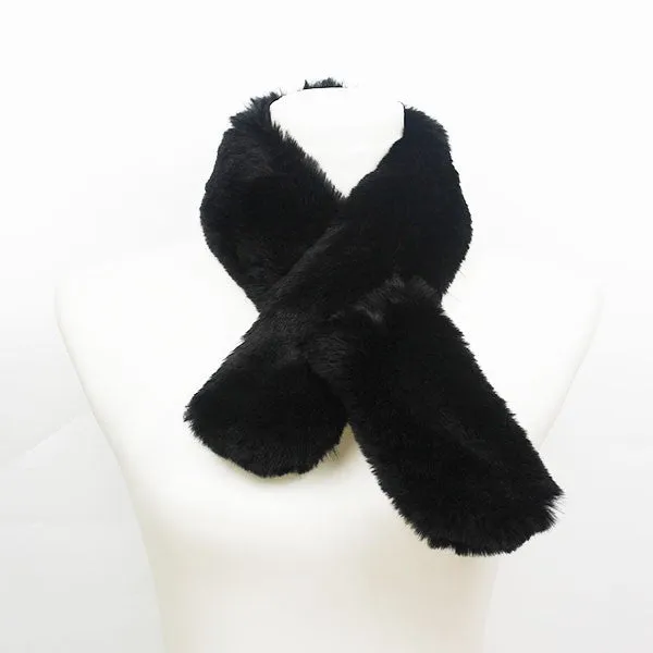 Formal Faux Fur Pull Through Scarf