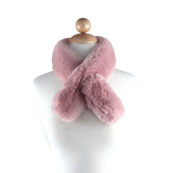 Formal Faux Fur Pull Through Scarf