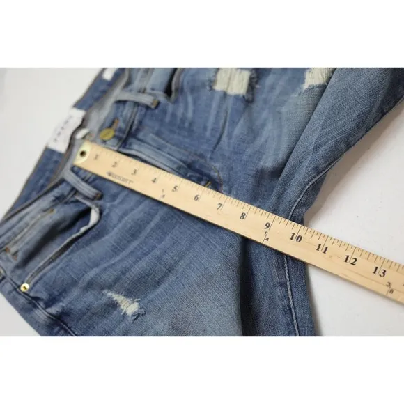 Frame Denim Womens Le Debs High Ripped Straight Jeans Size 27 Distressed Denim