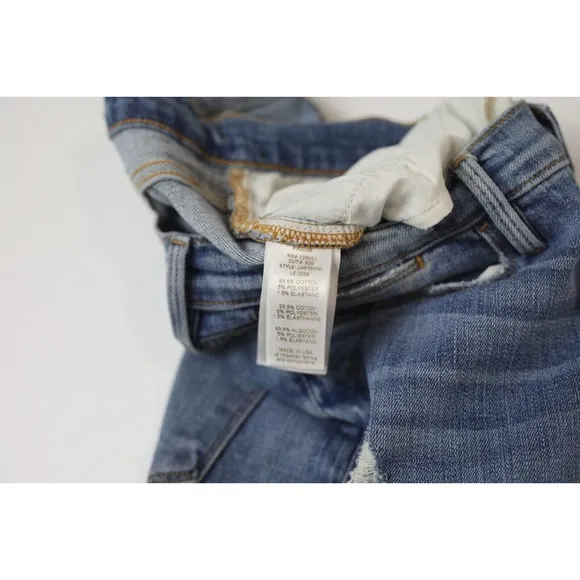 Frame Denim Womens Le Debs High Ripped Straight Jeans Size 27 Distressed Denim