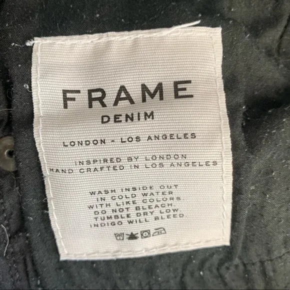 Frame Le Skinny De Jeanne Faded Black Gray Distressed Knee Slit Denim Jeans