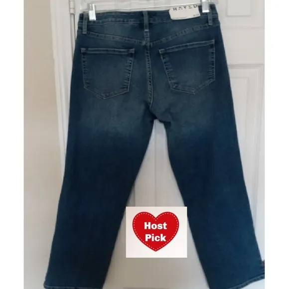 Frayed Jeans Tapered Boyfriend Mid Rise Size 25 Inseam 28&quot; ripped jeans