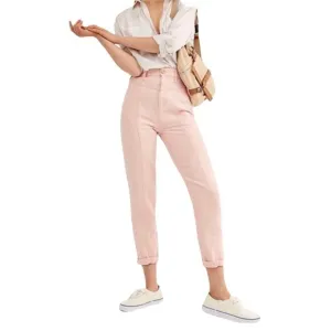 Free People We the Free City Of Lights Western Linen Blend Pink Jeans 25 NWT