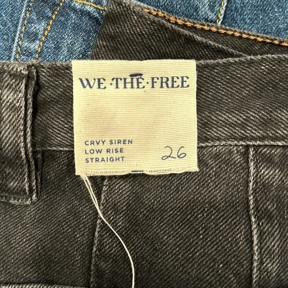 Free People We The Free Curvy Siren Low Rise Straight Leg Jeans Black