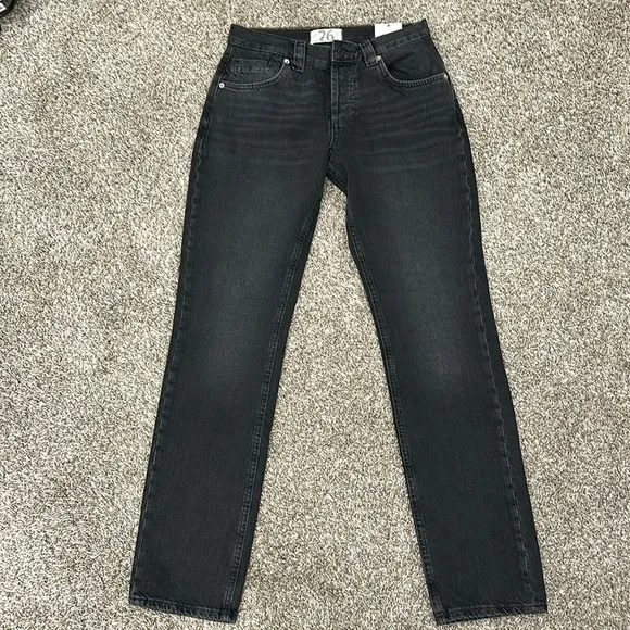 Free People We The Free Curvy Siren Low Rise Straight Leg Jeans Black