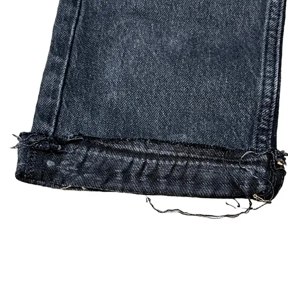 Free People We The Free Slim Boyfriend Faded Black Ripped Jeans Size 26 NWT
