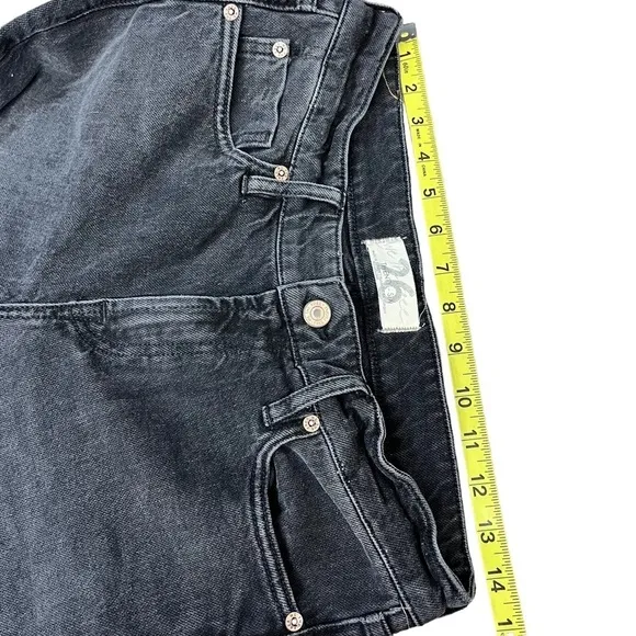 Free People We The Free Slim Boyfriend Faded Black Ripped Jeans Size 26 NWT