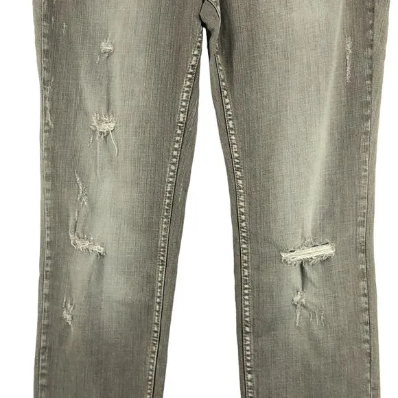 Free People Womens Size W30 Jeans Ripped Distressed Straight Leg Denim Grey