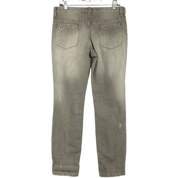 Free People Womens Size W30 Jeans Ripped Distressed Straight Leg Denim Grey