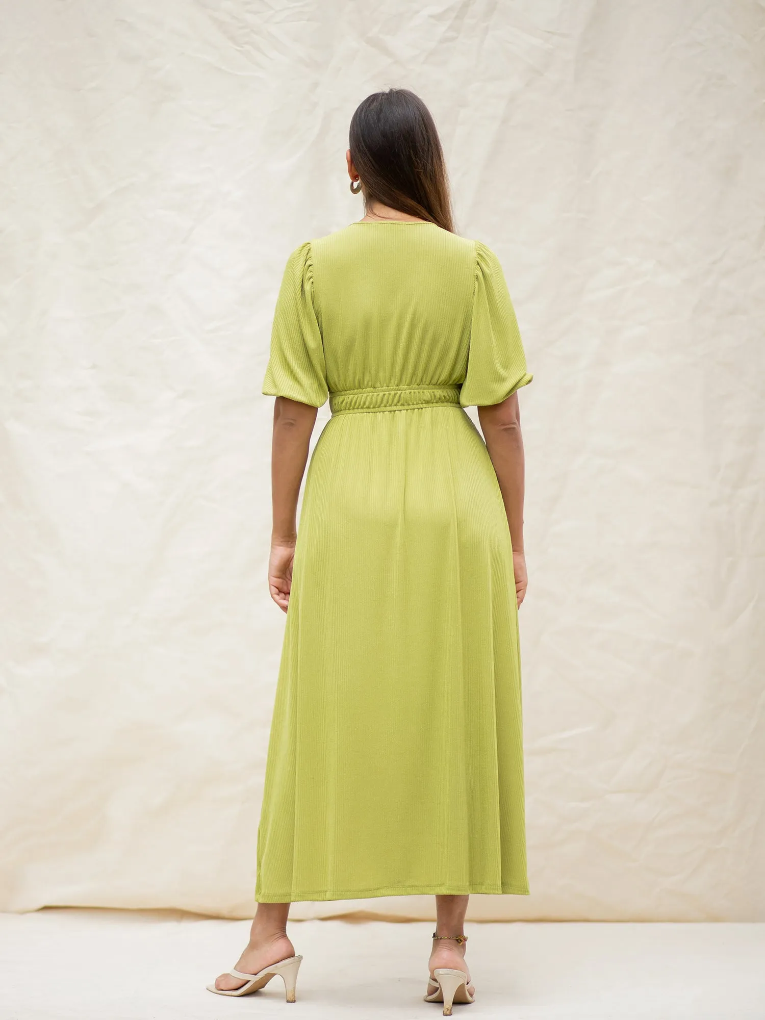 Front Tieup Midi Dress