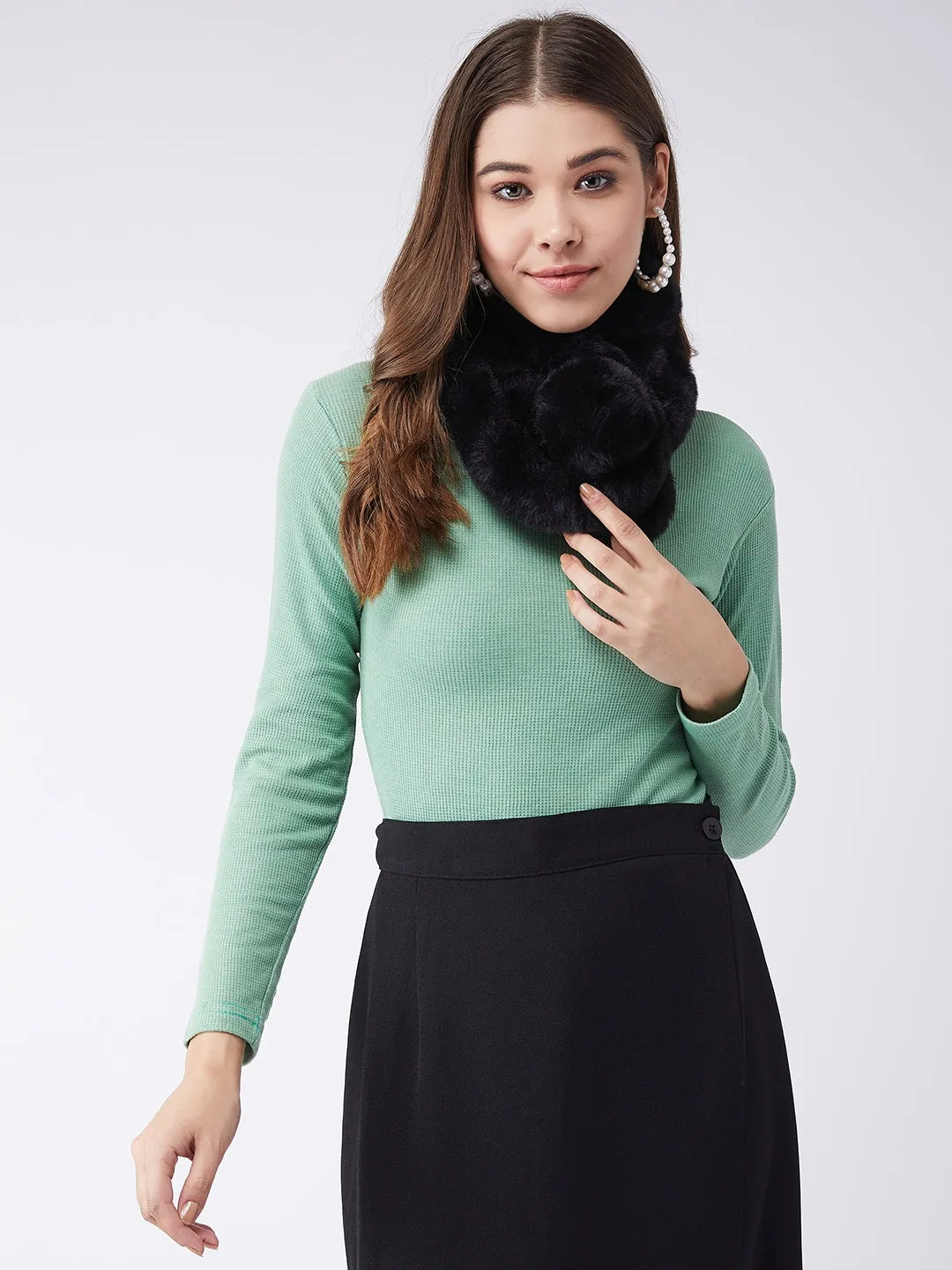 Fur Scarf - Black