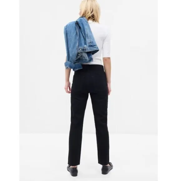 GAP 90's High Rise Cheeky Straight Leg Black Jeans Size 29/8 #728787 RT$80