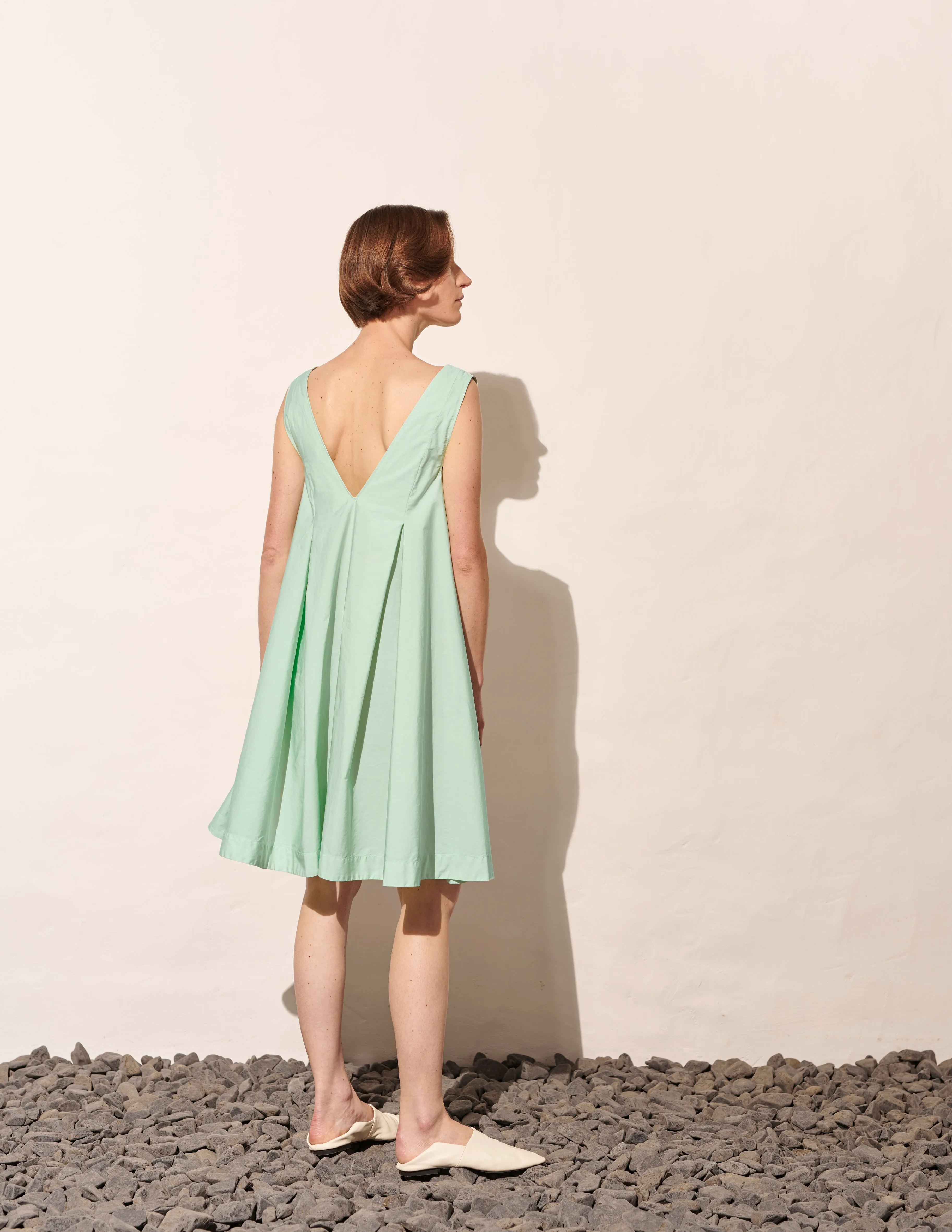 Garment Dyed Wavy Midi Dress, Minty Leaf