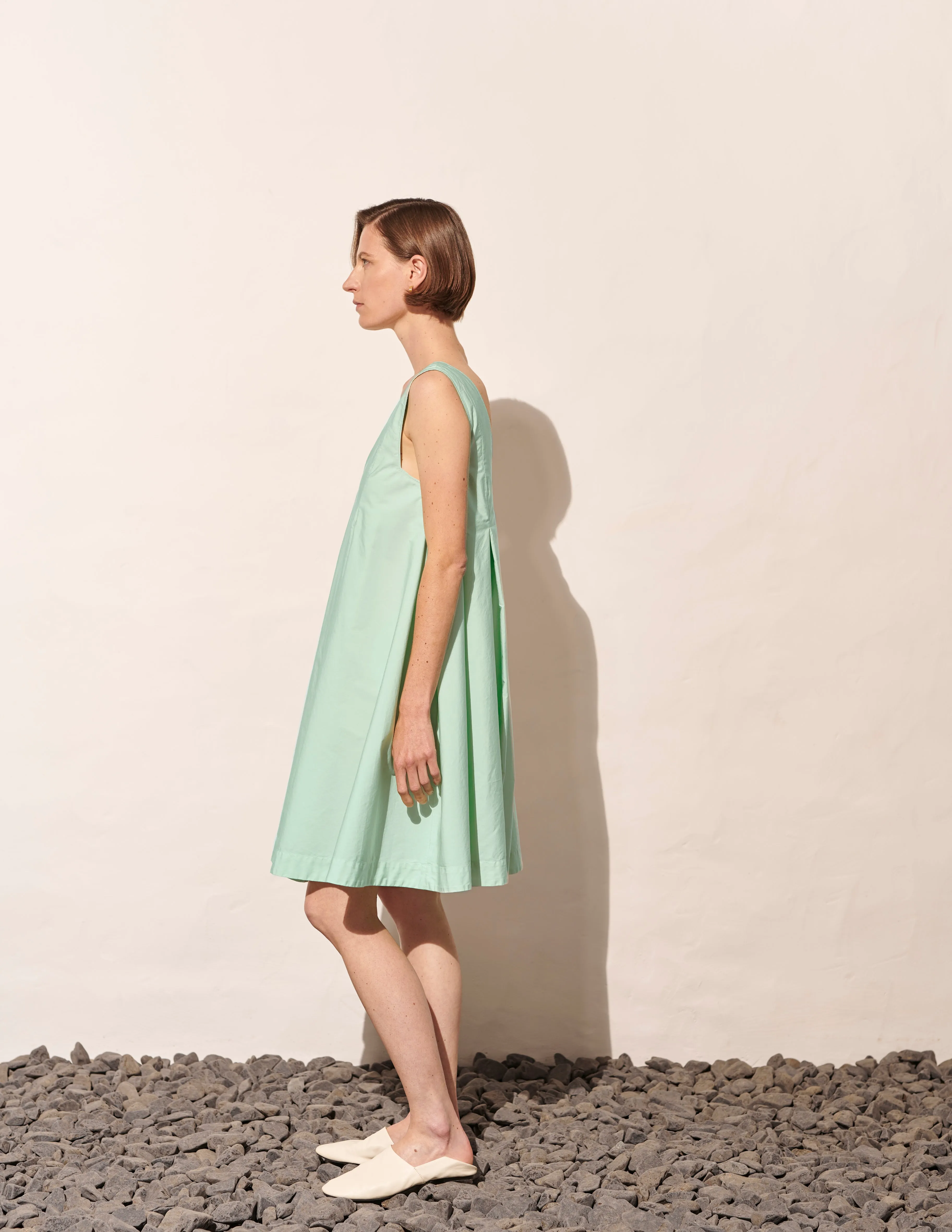 Garment Dyed Wavy Midi Dress, Minty Leaf