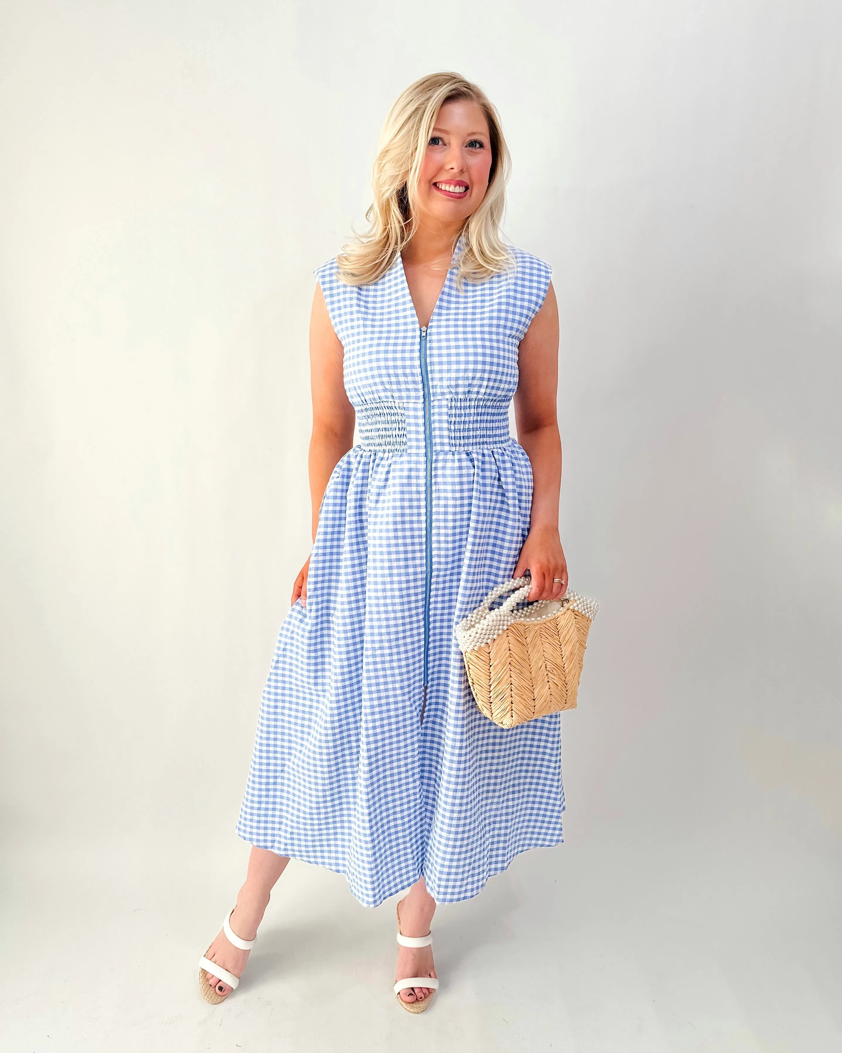Gingham Midi Dress