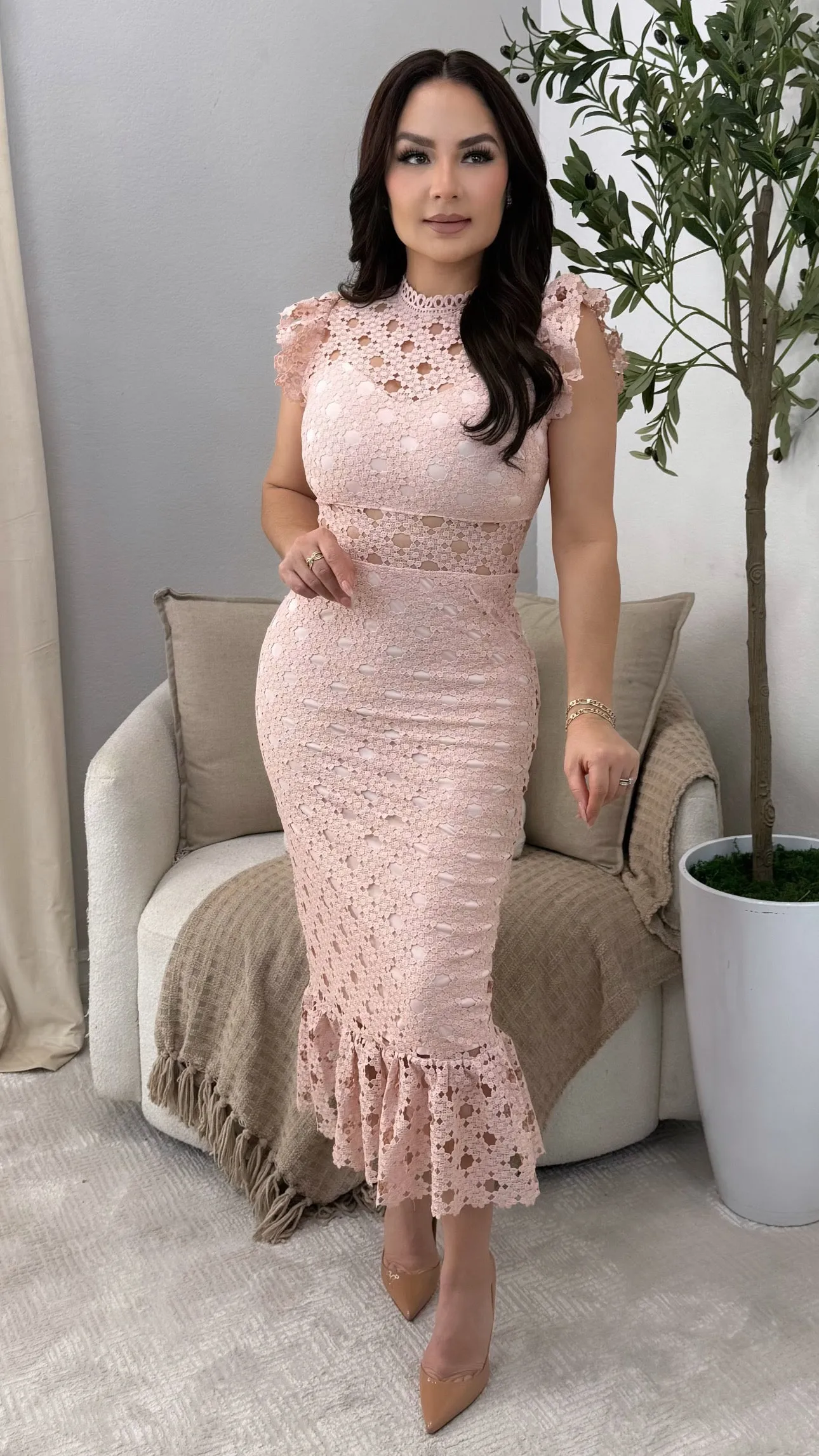 GLADYS BLUSH DRESS