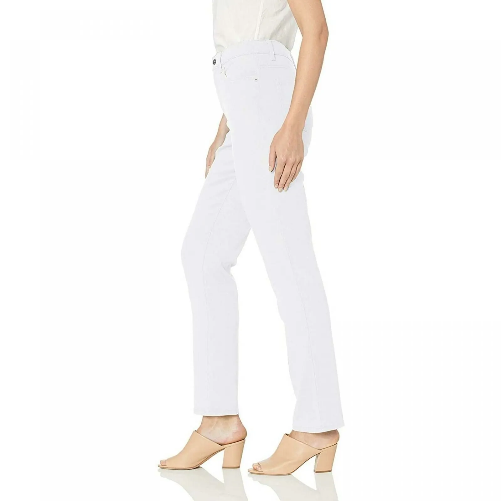 Gloria Vanderbilt Classic Amanda High Rise Tapered Jeans Crystal White 8