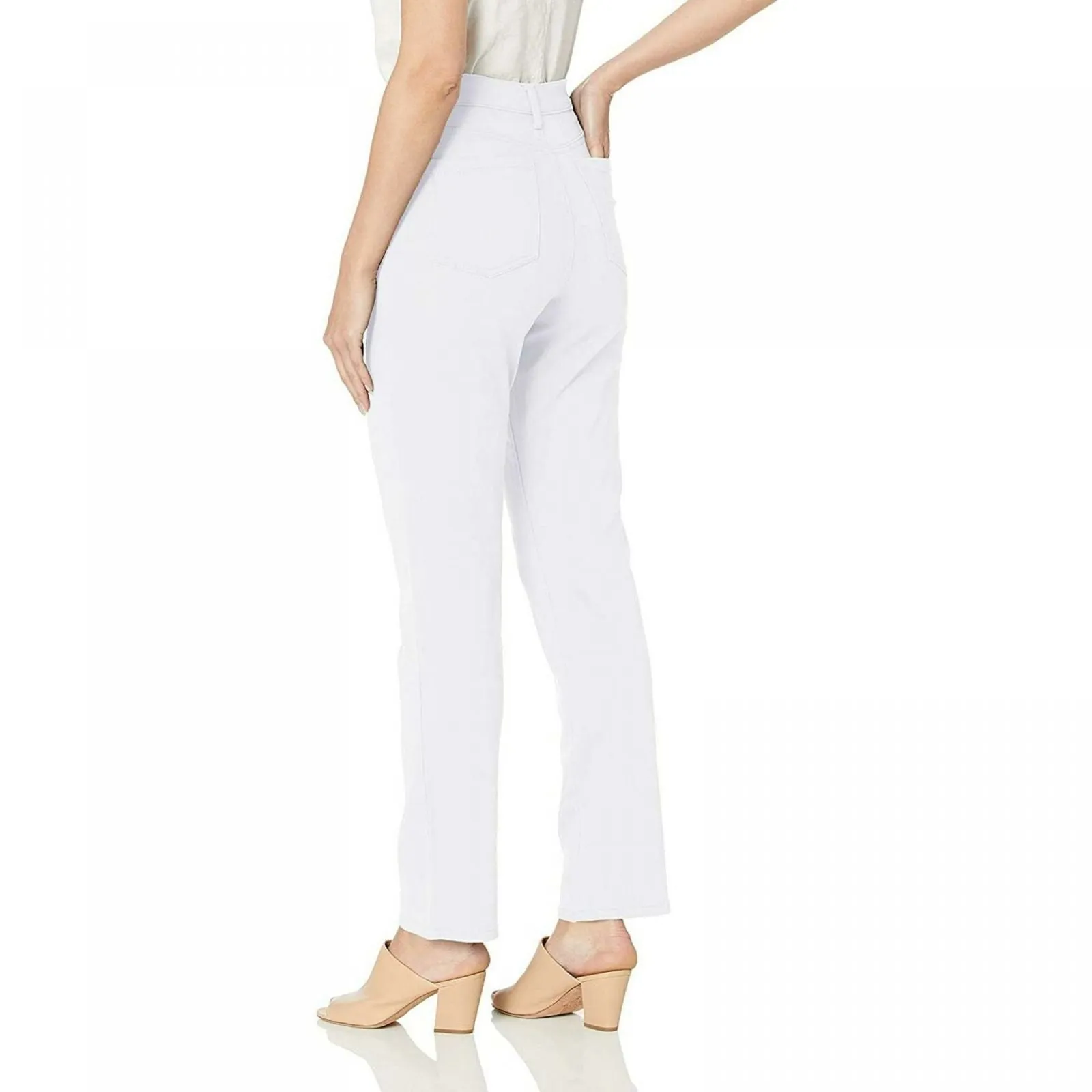Gloria Vanderbilt Classic Amanda High Rise Tapered Jeans Crystal White 8