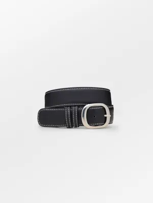Glossy Rochel Leather Belt - Black