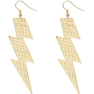 Gold Thunder Lightning Bolt Earrings