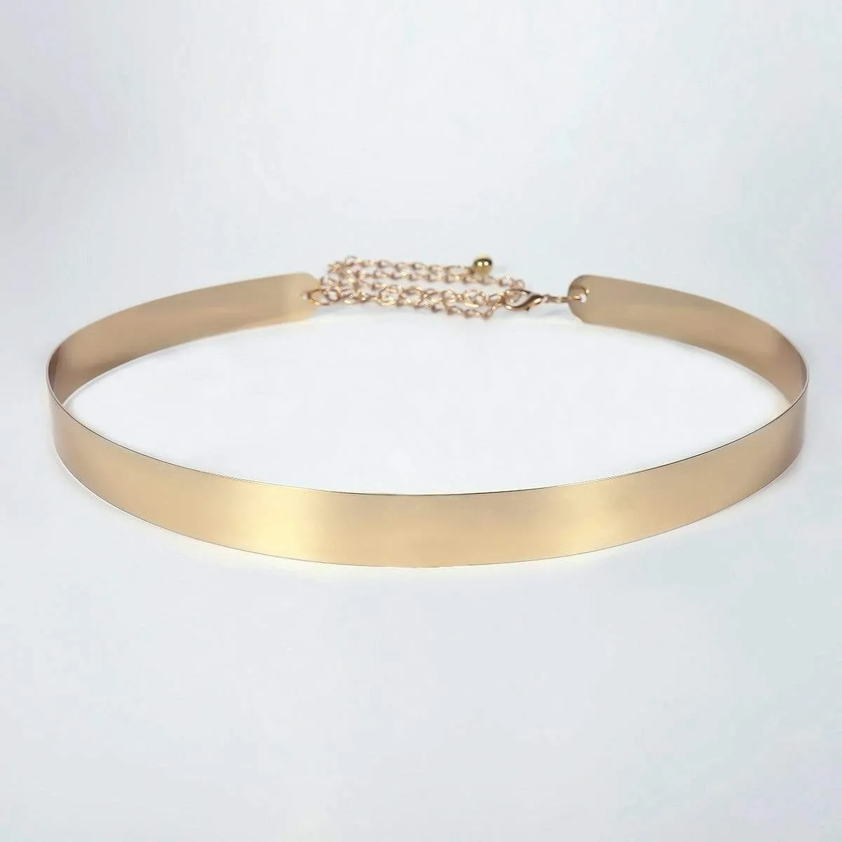 Gold Tone Stylish Waist Belt - Minimalist Skinny Belly Belt - I DO Wedding Sash