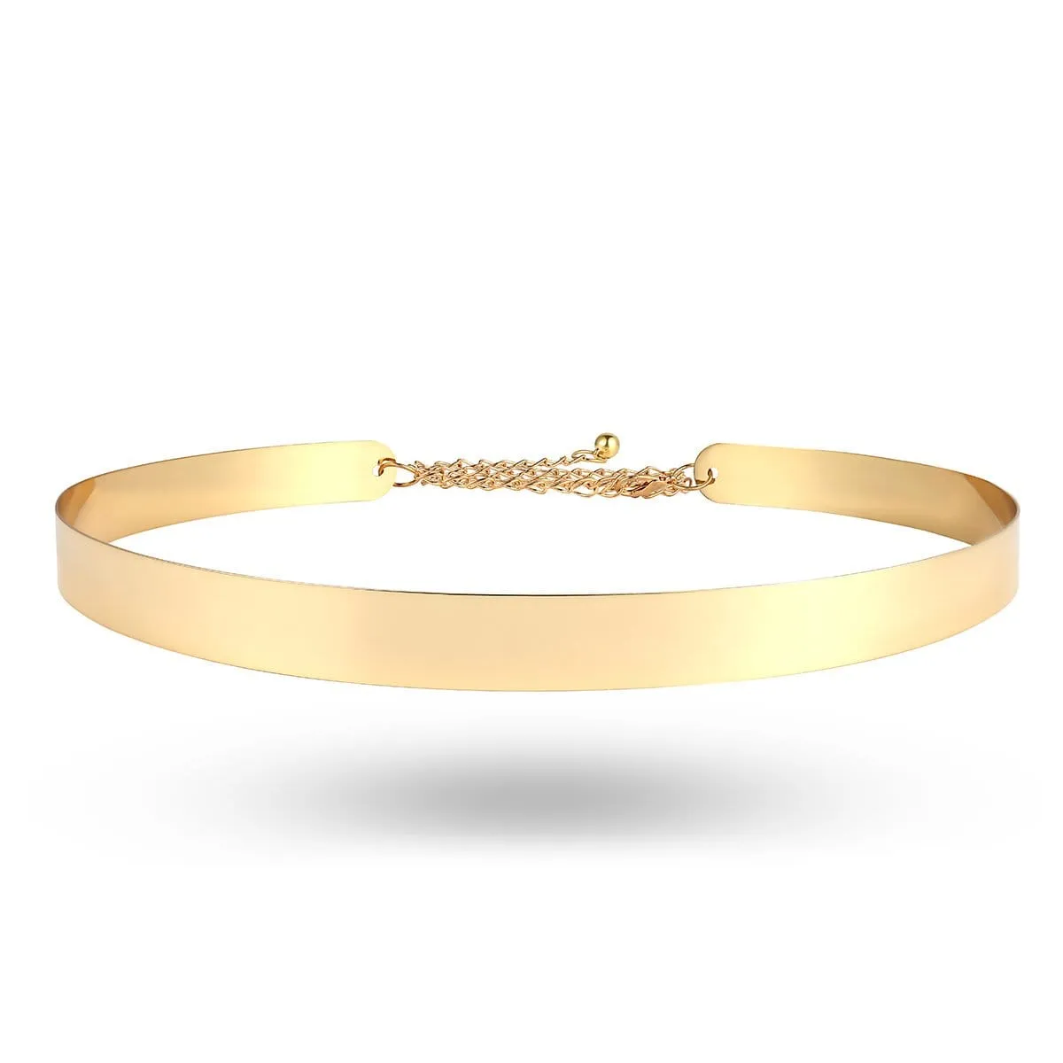 Gold Tone Stylish Waist Belt - Minimalist Skinny Belly Belt - I DO Wedding Sash