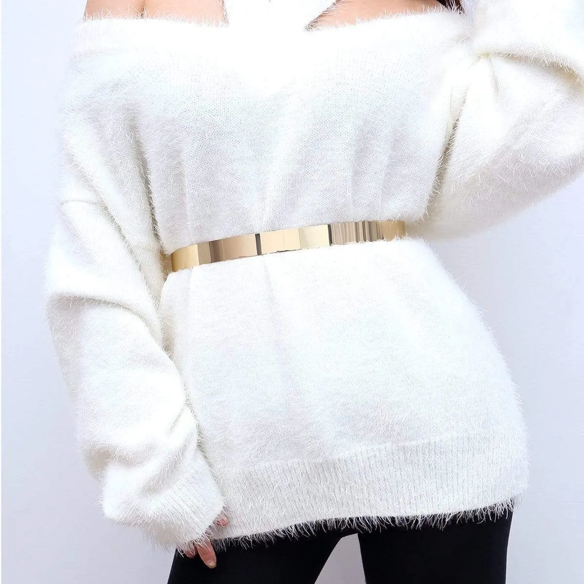 Gold Tone Stylish Waist Belt - Minimalist Skinny Belly Belt - I DO Wedding Sash