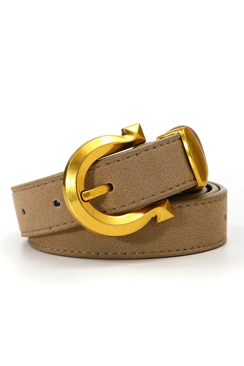 Golden Horseshoe Suede Belt - Subtle Western