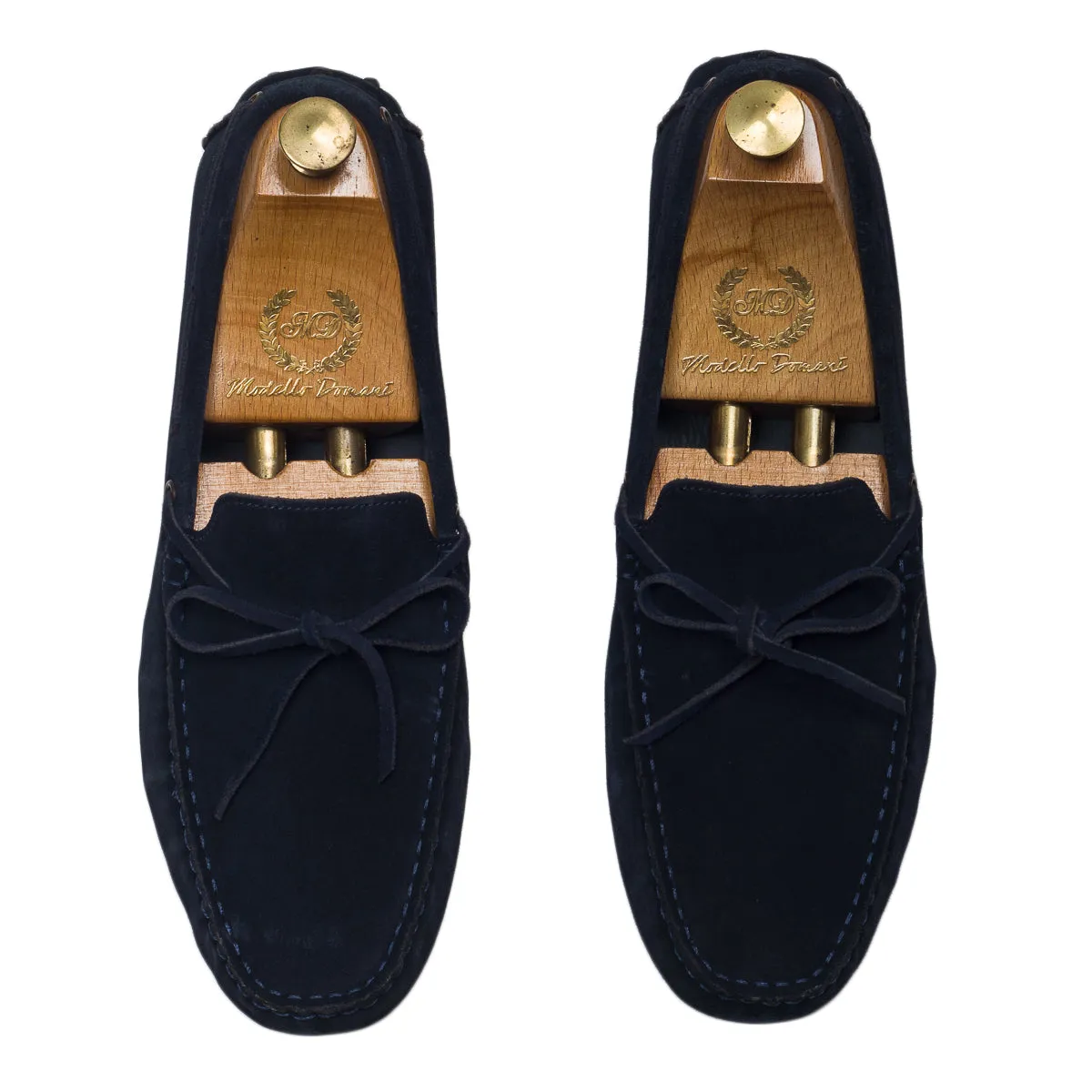 Gommino Suede Bow Loafers (Navy)