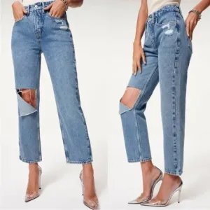 Good American 90s Duster Straight Leg Jeans