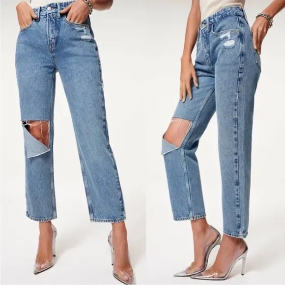 Good American 90s Duster Straight Leg Jeans