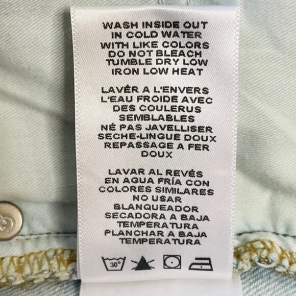 GOOD AMERICAN Good Boy Ripped Straight Leg Wide Release Hem Jeans - Size 0/25